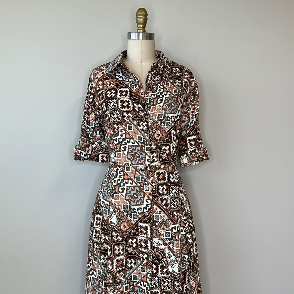 Calvin Klein Brown Texture long dress